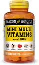MASON NATURAL quotidien Mini multivitamines avec fer, vitamines A, C, D, E, B1, B2, B3, B6, B12, Folate et calcium, 100 jours d'approvisionnement (1 paquet)
