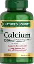 Nature's Bounty Calcium 1200 mg avec 1000 UI de vitamine D3 - Bone Health Softgels, Calcium et supplément de vitamine D, sans gluten, 2 Softgels par jour, 120 ct (paquet de 1)