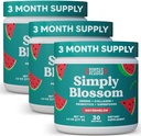 Simply Blossom Nutrition Daily Greens & Superfood Powder + Collagen + Probiotiques pour la santé digestive des femmes & Bloating Relief. Aidez votre santé Bloom - Approvisionnement de 3 mois - Pastèque