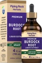Piping Rock Burdock Root Tincture Extract | 4 fl oz | Premium Herbal Liquid Drops | Certified Botanical Supplement | Non GMO, Gluten Free