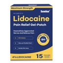 Simifun 4% Lidocaïne Douleur Relief Patchs 15 Compte de la force maximale Numbing Gel Patch pour l'arrière genou cou articulaire Ache Muscle Douleur Sujet Analgésique