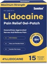 Simifun 4% Lidocaïne Douleur Relief Patchs 15 Compte de la force maximale Numbing Gel Patch pour l'arrière genou cou articulaire Ache Muscle Douleur Sujet Analgésique