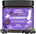 Llama Naturals Gummies pour les enfants, Végétalien, Supplément de soutien aux immunes biologiques avec vitamine C et zinc, Vitamines Gummy de fruits pour l'immunité, No Added Sugar Cane, 120 Ct