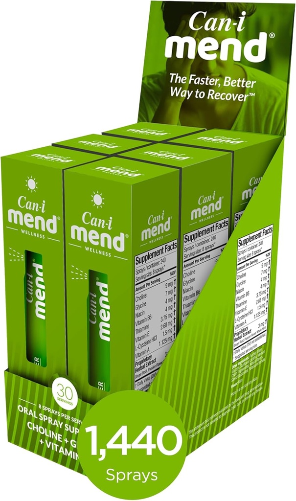 Can-i Mend Liver Support Vaporisateur de vitamine orale Soutien au corps Processus de nettoyage naturel Maintenir une bonne santé et bien-être - 6 Pack avec 180 portions