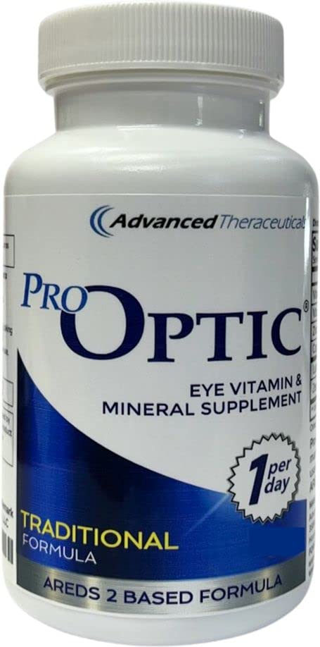 Pro-Optic Formula Traditional Eye Supplement - AREDS 2 Based Vision Support pour Adultes 50+ - 30 Capsules, 1-Mois Supply - Lutéine 10mg, Zeaxanthin 2mg