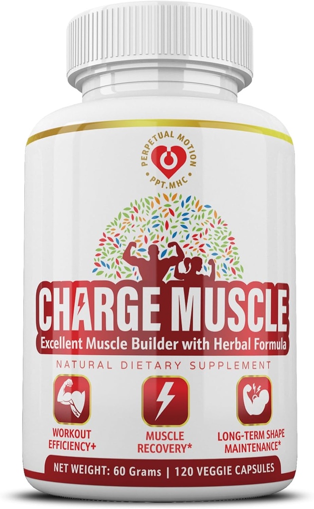 Natural Herbal Muscle Builder – Formule végétale 7-en-1 premium avec BCAA pour la récupération après entraînement, la force musculaire, le sommeil et le soulagement de la crampe.