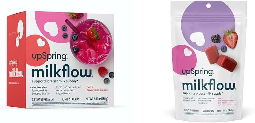 UpSprring Lait Flux Electrolyte Supplément Allaitement Allaitement avec Fenugreek.com Supplément d'allaitement pour soutenir l'approvisionnement en lait maternel et restaurer les électrolytes*