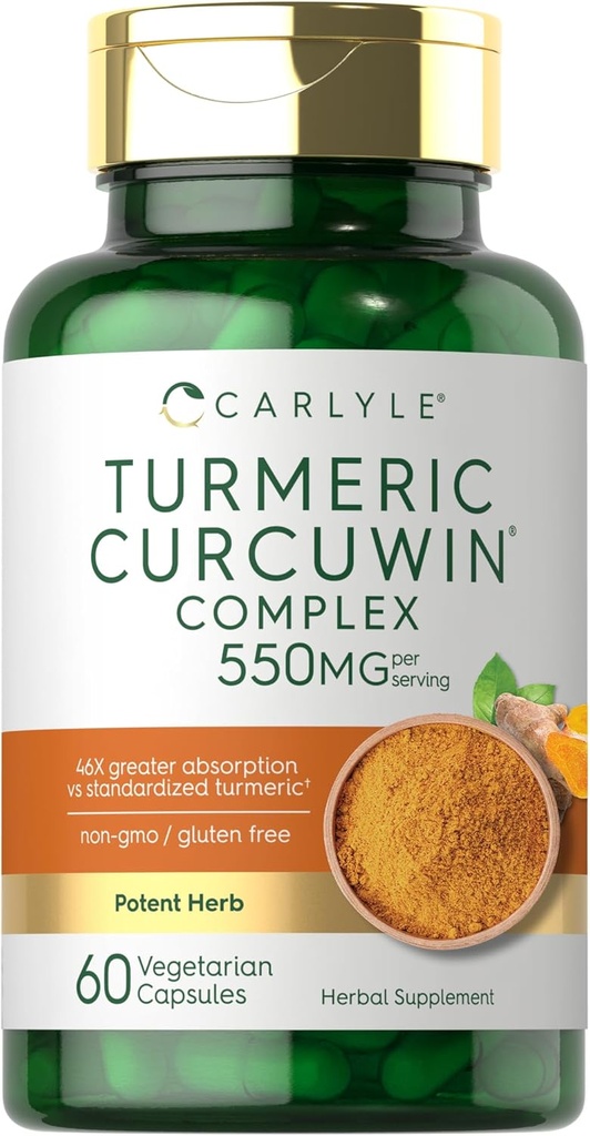 Supplément curcuma de Carlyle 550mg.60 Capsules.