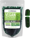 XPRS Nutra Size 4 Empty Capsules - 500 Count Small Empty Vegan Capsules - DIY Vegetable Capsule Filling - Fillable Do-It-Yourself Veggie Pill Caps for Supplements (Forest Green)
