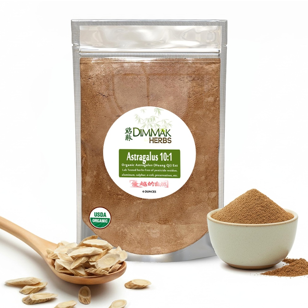 Astragalus biologique 10:1 poudre d'extrait de Huang Qi concentrés Granules de laboratoire testé, USDA biologique 4oz / 112g par Dimmac Herbes
