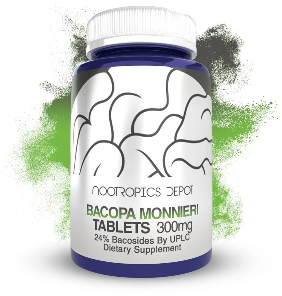 Bacopa monnieri Comprimés d'extraits : 240 Count : 24% minimum Bacosides : une aide pour soutenir la fonction cognitive : une aide pour la gestion du stress