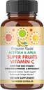 Bio Veda Superfruits Capsule de vitamine C avec cerise acérola et baies d'Amla - Complément de vitamine C naturel complet avec agrumes bioflavonoïdes pour l'immunité, la santé cellulaire et la peau - 120 pilules véganes