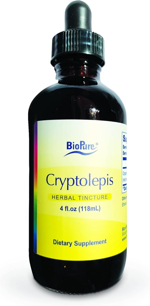 BioPure Cryptolepis Teinture à base de plantes – Extrait botanique potentiel de Cryptolepis Sanguinolenta pour le soutien immunitaire, équilibre microbiome et santé gastro-intestinale - 4 fl oz
