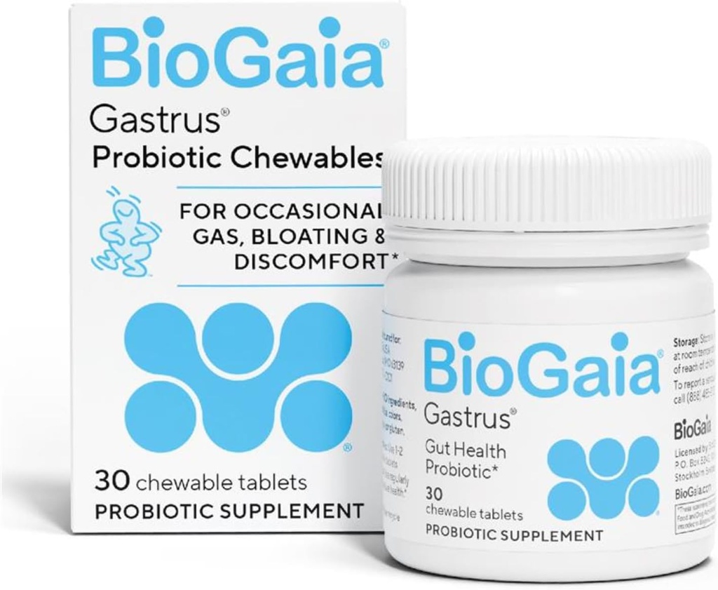 BioGaia Gastrus Gut Health Probiotic | Eases Abdominal Discomfort, Gas & Bloating | Promotes Regularity & a Healthy Gut | Contributes to a Balanced Microbiome | Backed by 30 Years of Research
