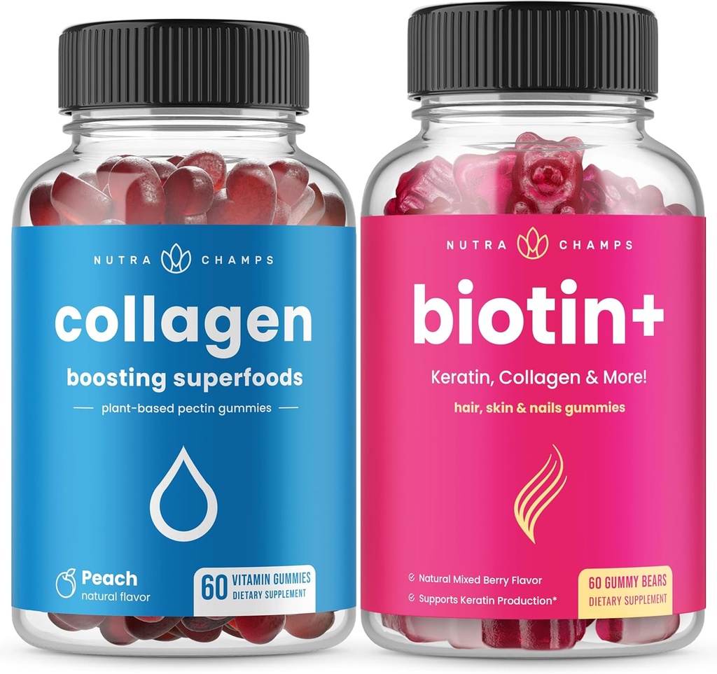 NutraChamps Ensemble complet cheveux, peau et ongles.