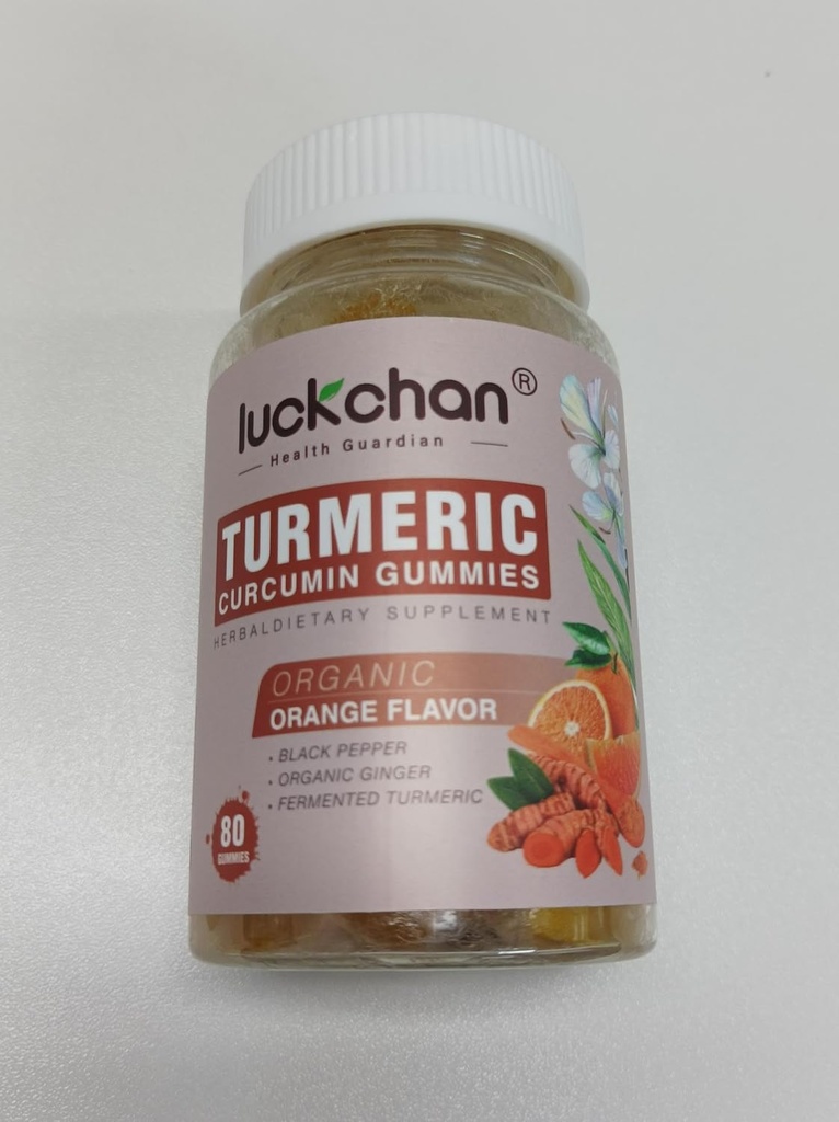 Promouvoir la santé de la peau avec nos gummies naturelles de curcuma, de poivre noir et de gingembre, 80 comtes (paquet de 1)