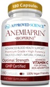 Science approuvée Anemiaprin - Fer absorbant, vitamine C - Douce sur l'estomac - 180 capsules - 3 mois d'approvisionnement - Non-OGM, végétalien