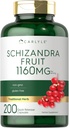 Carlyle Schisandra Supplément 1160 mg , 200 Capsules , Extrait de fruits de baie , sans OGM et sans gluten