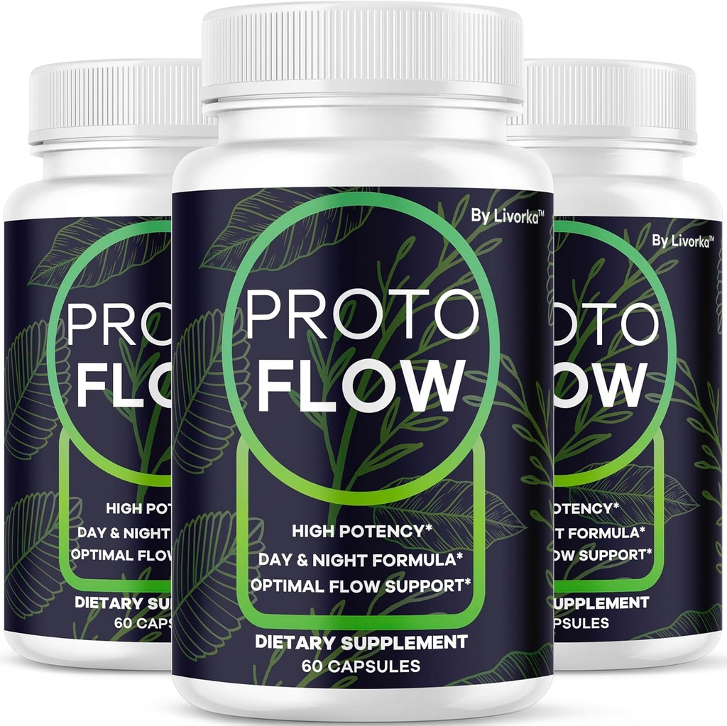 LIVORKA (3 Pack) Flux proto - Proto Flow Support, ProtoFlow, ProtoFlow Reviews, ProtoFlow Formula, Proto Flow Male Capsules, Proto Flow Supplément pour hommes, Proto Flow Pills, 180 Capsules pendant 3 mois