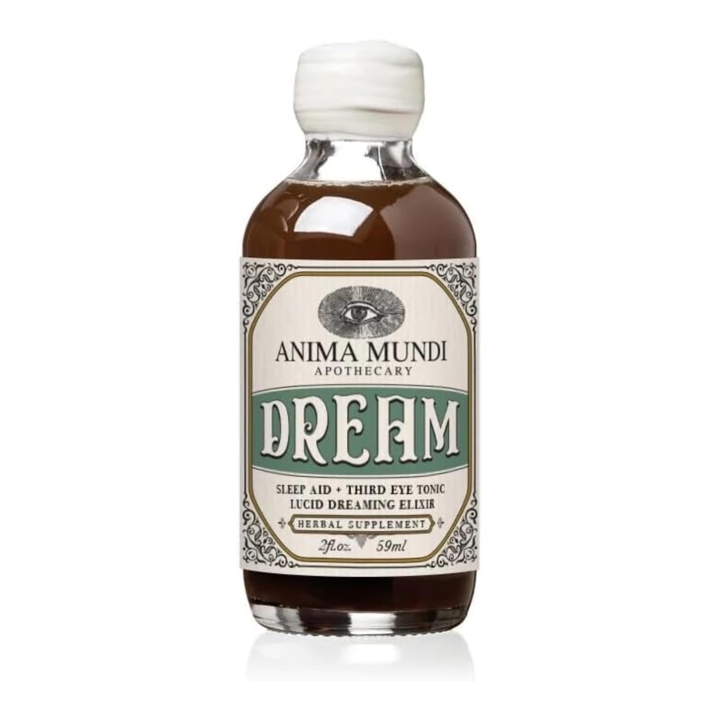 Anima Mundi Apothecary Lucid Dream Elixir - Troisième œil tonique - Relaxing Adaptogenic Drink - Soutien Lucid rêve et sommeil visionnaire avec ce tonique calmant (2 oz)