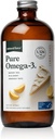 Force naturelle Oméga pur 3 - Huile de poisson liquide - Delicious Lemon Cake Flavor - Sans mercure, prise sauvage, laboratoire testé - 1,326 mg Triglycéride EPA, DHA, et DPA - 16 Oz bouteille en verre