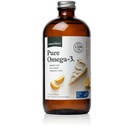 Force naturelle Oméga pur 3 - Huile de poisson liquide - Delicious Lemon Cake Flavor - Sans mercure, prise sauvage, laboratoire testé - 1,326 mg Triglycéride EPA, DHA, et DPA - 16 Oz bouteille en verre