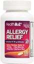 HealthA2Z® Allergy Relief (en anglais seulement) Fexofenadine Hydrochloride 180mg (en anglais seulement) 180 Caplets (en anglais seulement) Antihistamine Antihistamine 24h/24 anti-allergie Relief intérieur/extérieur