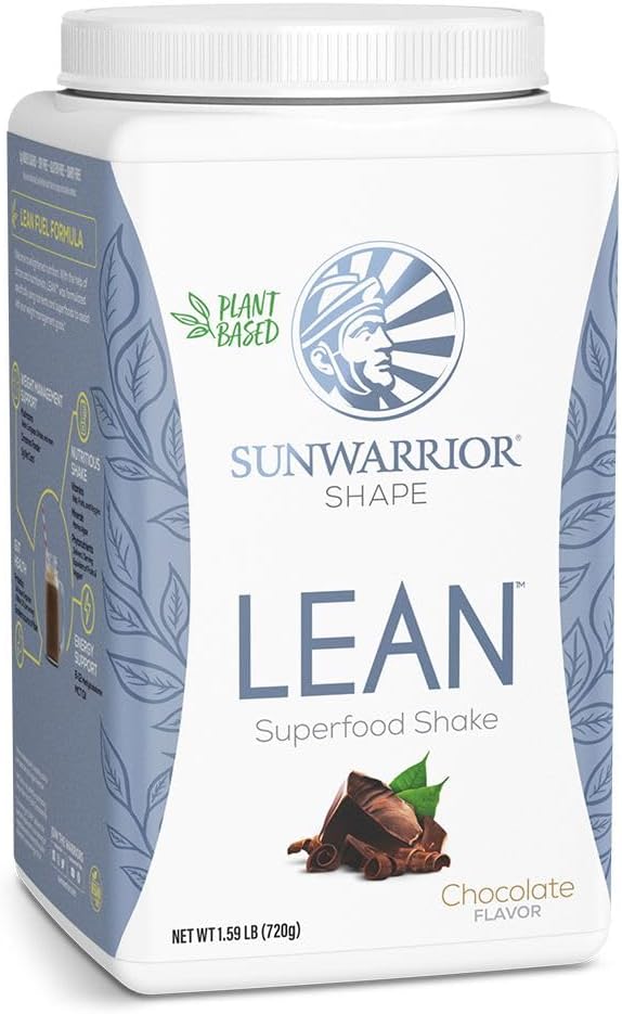 Sunwarrior Vegan Protein Superfood Shake Meal Substitut Protéines organiques Sans gluten Sans OGM Sans sucre Sans glucides Protéines à base de plantes à faible teneur en glucides au chocolat 20 portions