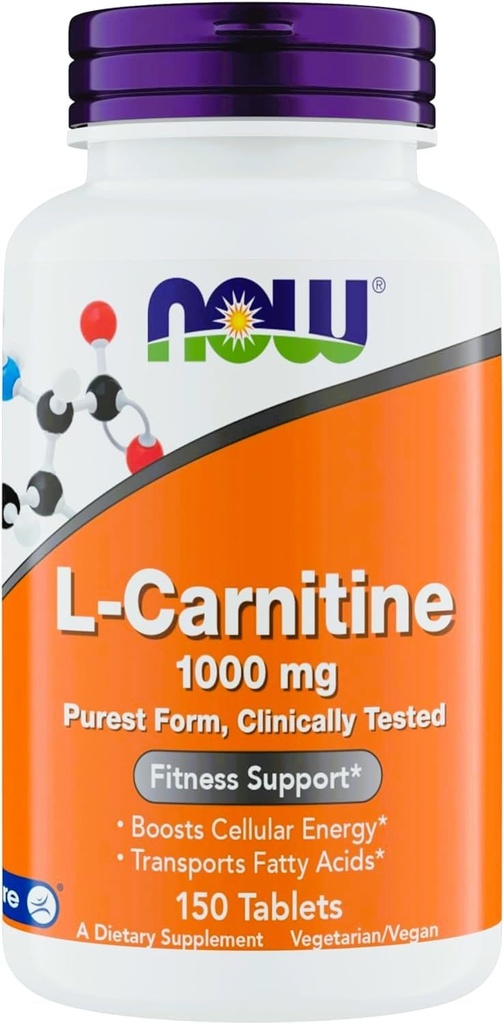 Suppléments L-Carnitine 1000mg - 150 comprimés Taille de la valeur, soutient la croissance musculaire maigre, Carnipure, non-OGM, Kosher, idéal pour les végétaliens, les athlètes et le soutien énergétique