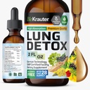 BIO KRAUTER gouttes de désintoxication pulmonaire - Pur Vegan Lung Cleanse Liquid Form 2 Fl.Oz 28 jours d'approvisionnement - Mélange Mullein, Elderberry, Sting Nettle, Ginseng & Angelica Extraits - Support respiratoire