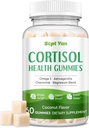 Suppléments de cortisol pour les femmes et les hommes Gummies avec Phosphatidylsérine, Magnésium, Ashwagandha, Vitamines, Cortisol Detox Gummies calmes pour la relaxation du sommeil anti-stress, sans sucre, 30 jours d'approvisionnement végétalien