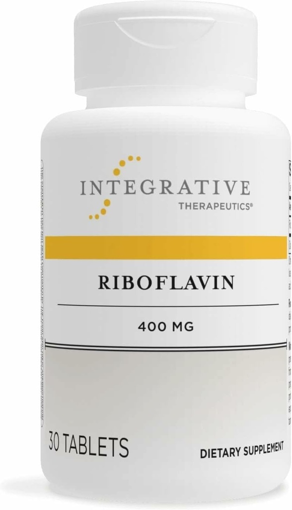 Thérapeutique intégrative Riboflavine - Supplément de vitamine B2 pour le soutien énergétique cellulaire* - Soutient la vitalité et la production de globules rouges* - Sans gluten et sans lait - 30 Compte (30 portions)
