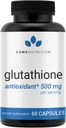 Luma Nutrition Premium Supplément de glutathion - 500mg - L-Glutathion - Support antioxydant - Réduit - Support du foie - 60 Capsules