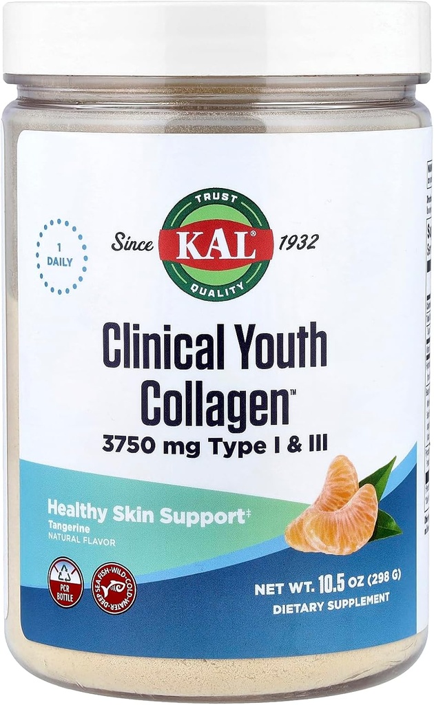 Kal Clinical Youth Collagen Type I & Iii Tangerine, 10,5 Ounce