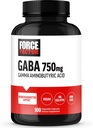 FACTEUR DE FORCE GABA 750mg Capsules, supplément de GABA pour soutenir le calme, la relaxation, le sommeil et le focus, le soutien aux neurotransmetteurs, végétalien, non-OGM, 100 capsules GABA