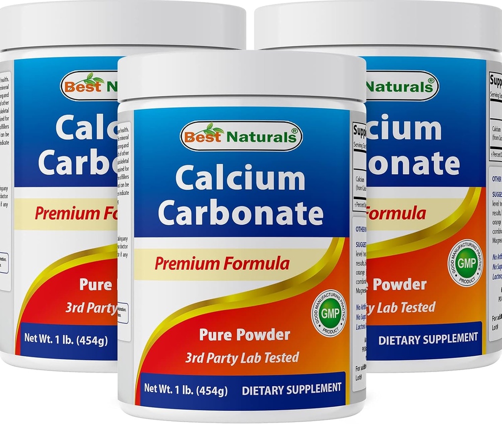 Meilleurs produits naturels en poudre de carbonate de calcium 1 livre - Classe alimentaire (16 OZ (paquet de 3))