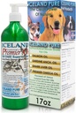 Premier supplément à l'huile de poisson Omega par l'Islande Pure de 3053mg d'Omega-3 par cuillère à café de l'Islande Pour les grandes races de chiens Ethyl Ester Distillation de la pompe BPA sans brossé aluminium 17Oz