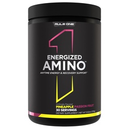 Règle 1 Protéines Amino énergétique – A tout moment énergie et soutien à la récupération avec BCAA, glutamine, Citrulline, Beta Alanine, caféine à partir d'extraits de café et thé verts (30 portions, ananas Passionfruit)