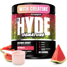 PROSUPPS M. Hyde Signature Poudre de pré-entraînement avec Créatine, Beta Alanine & Caféine - Performance, Énergie et Endurance - Fitness propre et suppléments de gym pour hommes et femmes (Watermelon, 30 portions)