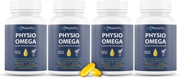 Physio Omega 2400mg Fish Oil with Omega 3 Fatty Acid Supplement - Heart & Brain Health Supplements for Adults - Non-GMO, Burpless, Light Citrus Flavor, Sustainably Sourced - 240 Softgels