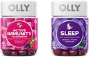 OLLY Gummy Active Immunity+Elderberry 45 Gummies, Sleep Gummy Occasional Sleep Support 50 Count