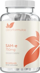 Bioactive SAM-e 750mg - High Strength SAM-e Supplement with Biologically Active S,S Form for Liver and Mood Support - Vegan Non-GMO Preservative Free - Made in The US (60 Capsules)