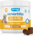Vetnique Seniorbliss Senior Dog Multivitamin with Glucosamine, Omega 3 Fish Oil, and Probiotics - for Dog Joints, Digestive and Immune Support for Optimal Health (All-in-One Daily Vitamin, 60 Ct)