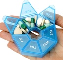 Pill Organizer, Pill Box, Small Pill Case, Medicine Pill Organizer 1 Time a Day, Weekly Pill Organizer, Pill Container, Pill Holder, Daily Pill Organizer Travel Pill Organizer 7 Day (Blue)
