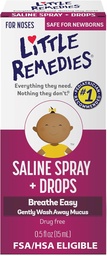 Little Remedies Saline Spray and Drops, Safe for Newborns, 0.5 fl oz