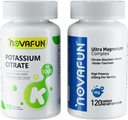 Citrate de potassium 1000mg et supplément complexe de magnésium avec 420mg de magnésium, supplément pour le coeur de soutien, muscle, nerf, santé osseuse