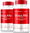 (2 packs) Gluco Ally Capsules, pilules GlucoAlly officielles, formule globale de soutien du sang, tout supplément naturel pour maintenir des niveaux sains, examen des capsules Gluco-Ally Premium (120 capsules)