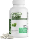 Bronson Ginkgo Biloba Extra Strength Supports Cerveau Fonction & Support Mémoire, 120 Capsules Végétariennes