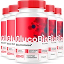 (5 Pack) GlucoBio Capsules - Gluco Bio officiel Pills de soutien, Formule avancée pour l'équilibre global, GlucoBio Pills, Supplément GlucoBio, Glucovio Reviews, 150 Capsules pendant 5 mois
