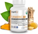Organixx USDA supplément curcumin curcumin curcumin biologique avec Ashwagandha, curcuma et gingembre – Immune & joint support, fermenté pour une biodisponibilité maximale, 60 capsules végétariennes